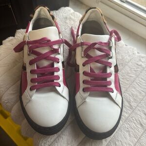 Stylish Kids' White and Pink Sneakers
